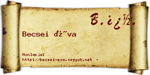 Becsei Éva névjegykártya