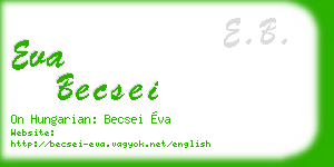 eva becsei business card