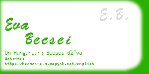 eva becsei business card